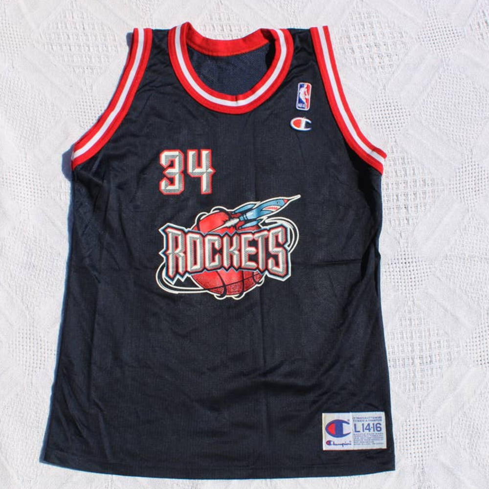 Vintage Champion Hakeem Olajuwon Houston Rockets jersey L 14-16